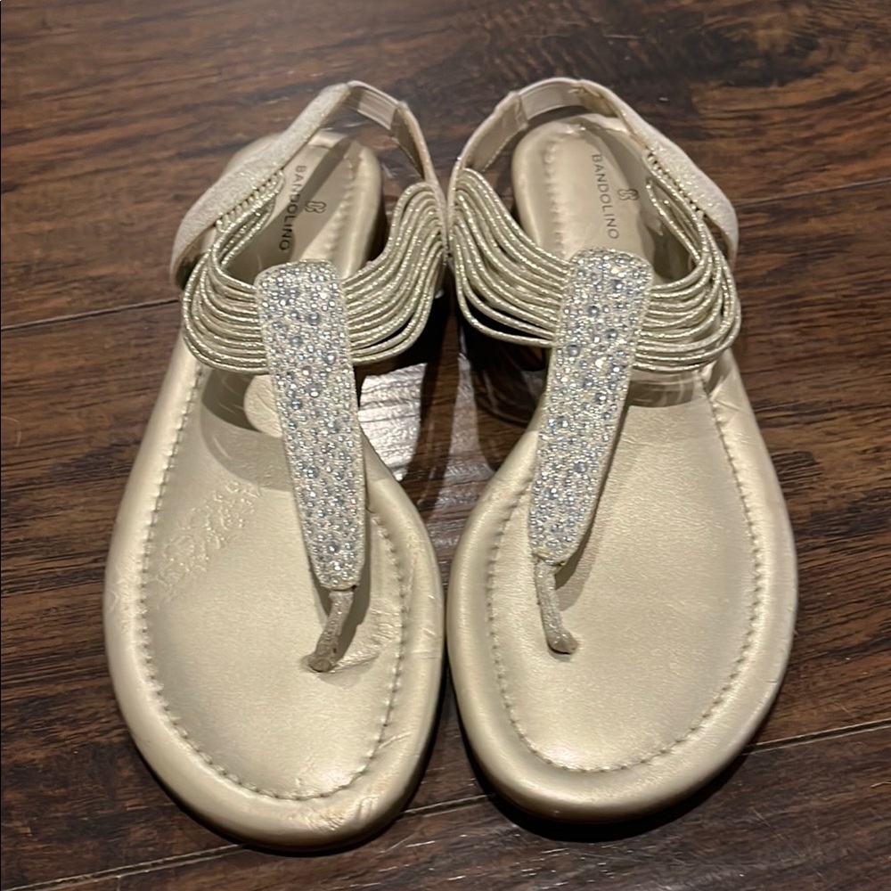 Bandolino Silver Beaded Sandals